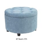 Small Tufted Ottoman - Blue