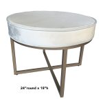 U. Cream/Gold Ottoman 24"