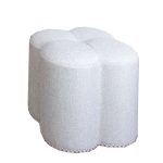 W. Grey Flower Ottoman