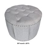 T. Maggie Tufted Ottoman - Grey 30"