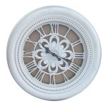 Clock 4 - Off White with flower 30"