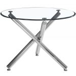A. Kate Glass Dining Table 40" Chrome