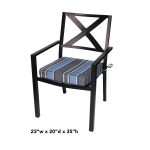 X-Back Chair Black/Blue Cushion