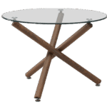 A. Kate Glass Dining Table 40″ Walnut